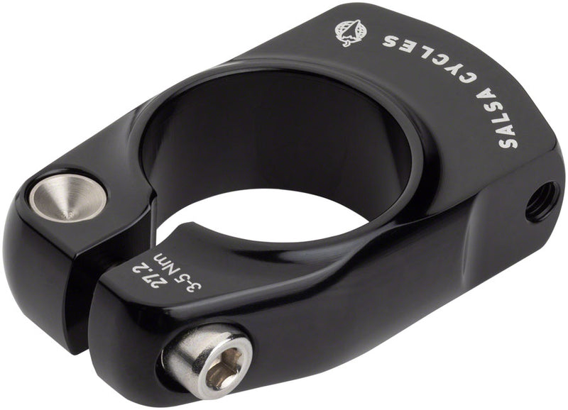 Load image into Gallery viewer, Salsa Post-Lock Rack Mount 27.2 Black Rear Mounted Stainless Aluminum Clamp