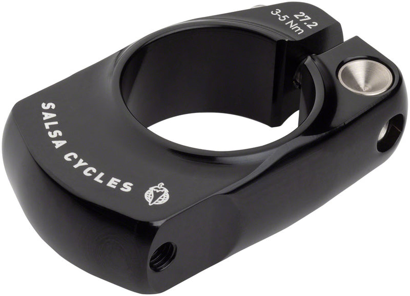 Load image into Gallery viewer, Salsa Post-Lock Rack Mount 27.2 Black Rear Mounted Stainless Aluminum Clamp