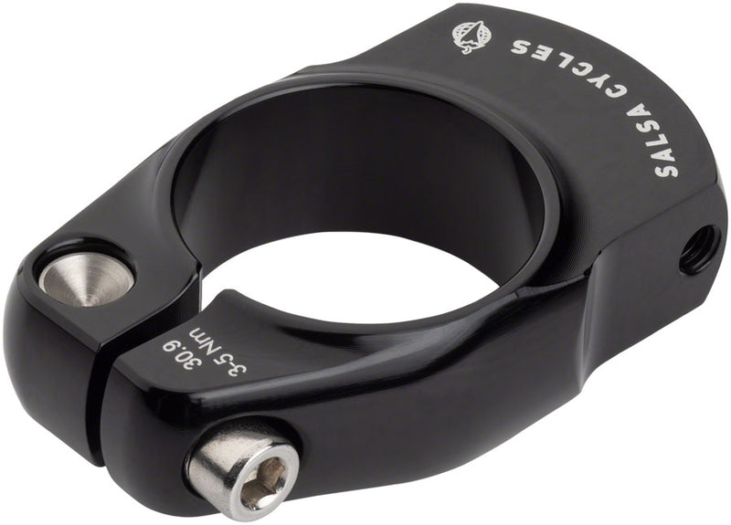 Load image into Gallery viewer, Salsa Post-Lock Rack Mount 30.9 Black Rear Mounted Stainless Aluminum Clamp