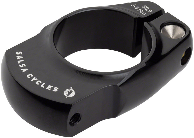 Load image into Gallery viewer, Salsa Post-Lock Rack Mount 30.9 Black Rear Mounted Stainless Aluminum Clamp