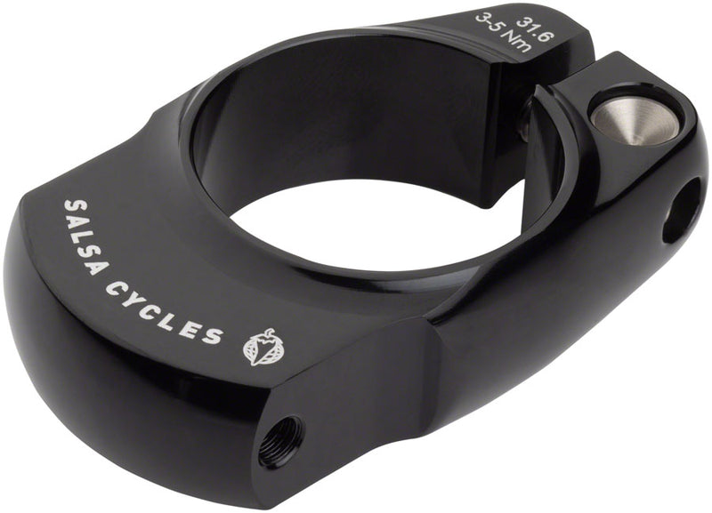Load image into Gallery viewer, Salsa Post-Lock Rack Mount 31.6 Black Rear Mounted Stainless Aluminum Clamp
