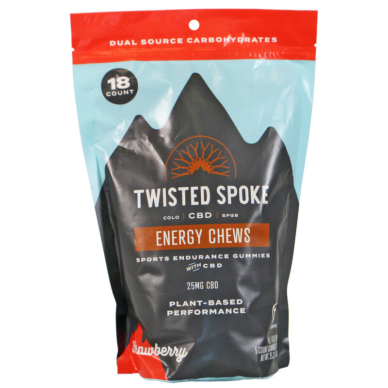 Load image into Gallery viewer, Twisted Spoke CBD CBD Energy Chew Gummies, Strawberry, 18pk/Case