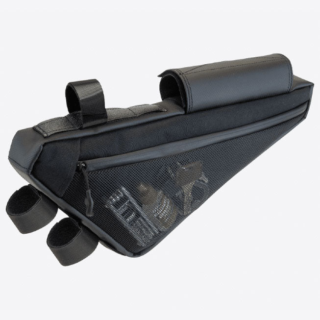 Load image into Gallery viewer, Tioga ADV Frame Bag Black 14.75x1.6x6.1in Velcro Straps
