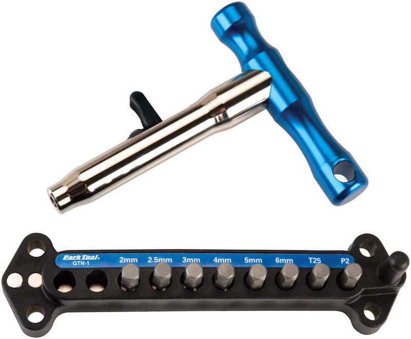 Load image into Gallery viewer, Park Tool QTH-1 Quick Change Bit Driver Set Multi Tool Black/Blue QTH-1