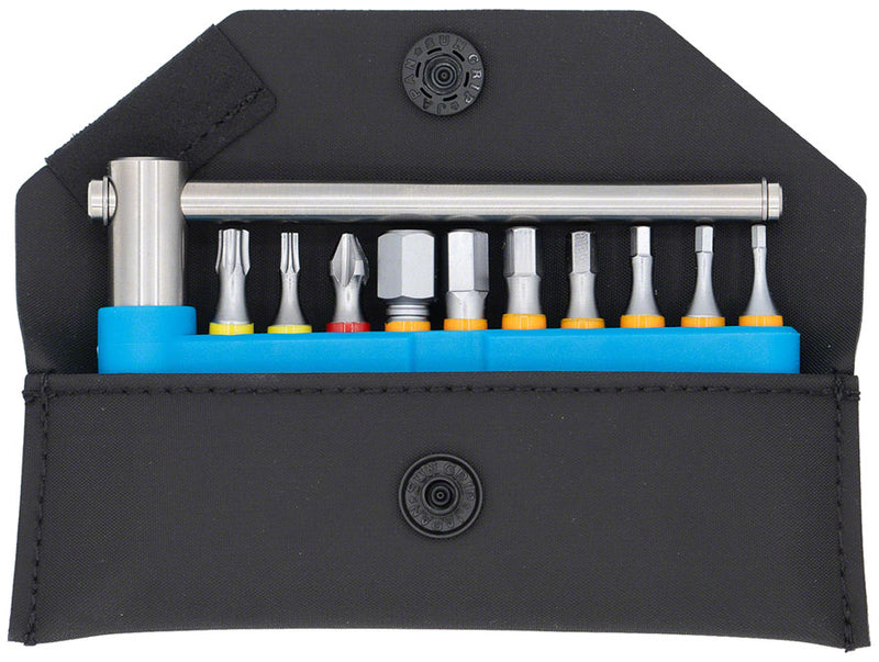 Load image into Gallery viewer, Spurcycle Titanium T-Tool Kit Premium Machined Titanium Pocket Multi-Tool with Magnetic Bits
