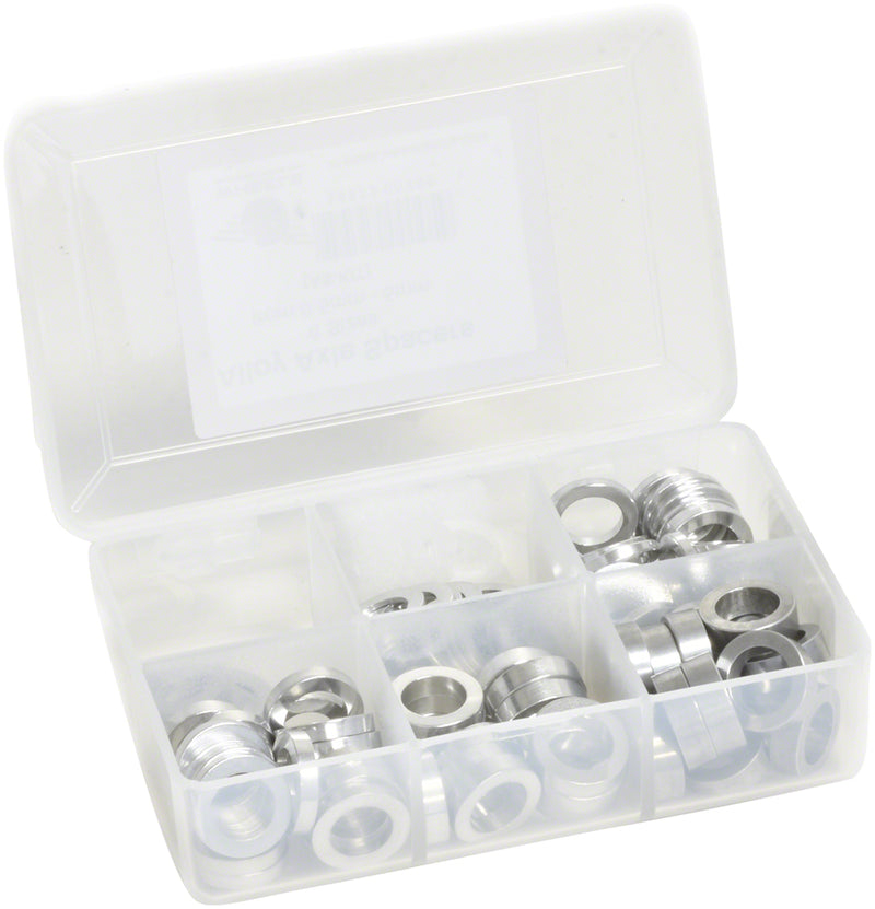 Load image into Gallery viewer, Wheels Manufacturing Kit of six assorted sizes .5 to 5mm 125 Spacers Storage Box