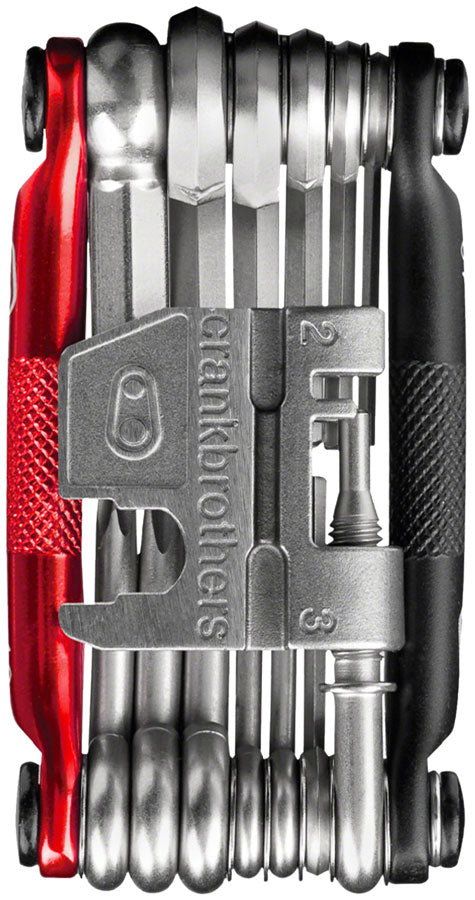 Load image into Gallery viewer, Crank Brothers Multi 19 Tool Black Red Hex Phillips Flat Torx Spoke Chain Tool