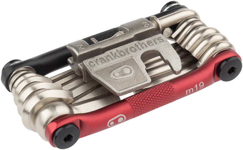 Load image into Gallery viewer, Crank Brothers Multi 19 Tool Black Red Hex Phillips Flat Torx Spoke Chain Tool