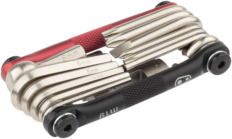 Load image into Gallery viewer, Crank Brothers Multi 19 Tool Black Red Hex Phillips Flat Torx Spoke Chain Tool