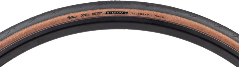 Load image into Gallery viewer, Teravail Telegraph Tire - 700 x 30, Tubeless, Folding, Tan, Light and Supple