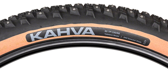 45NRTH Kahva Tire 27.5x2.1 Tubeless Folding Tan 60tpi 240 Concave Carbide Studs