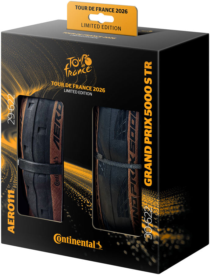 Load image into Gallery viewer, Continental Tour de France Tire Set - Aero 111 700 x 29 Front / Grand Prix 5000 S TR 700 x 30 Rear, Tubeless, Folding,