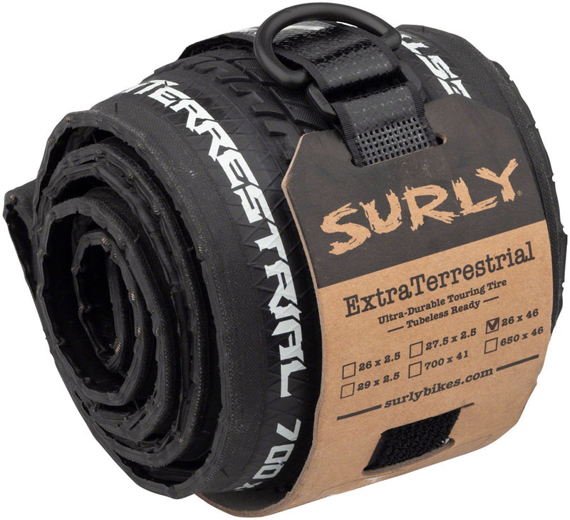 Load image into Gallery viewer, Surly ExtraTerrestrial Tire 26 x 46c Tubeless Folding Black 60tpi Touring Hybrid
