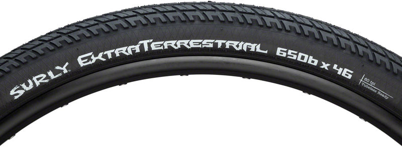 Load image into Gallery viewer, Surly ExtraTerrestrial Tire 650bx46 Tubeless Folding Black 60tpi Touring Hybrid