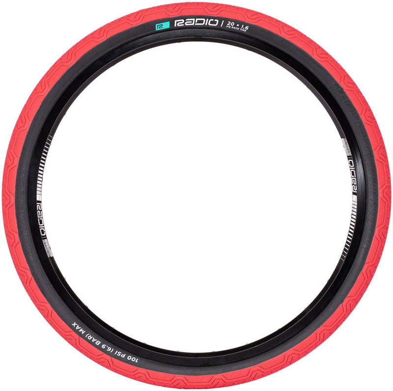 Load image into Gallery viewer, Radio Raceline Oxygen Tire 20 x 1.6 Clincher Folding Red/Black 120 TPI