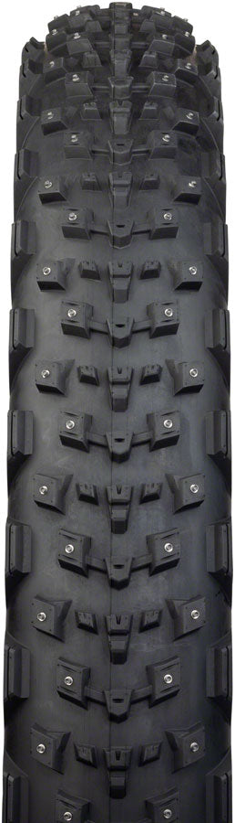 Load image into Gallery viewer, 45NRTH Dillinger 4 Tire - 26 x 4.2, Tubeless, Folding, Tan, 60 TPI, 168 Large Concave Carbide Aluminum Studs