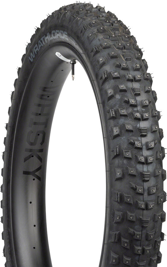Load image into Gallery viewer, 45NRTH Wrathlorde Tire - 27.5 x 4, Tubeless, Folding, Black, 120 TPI, 300 XL Concave Carbide Studs