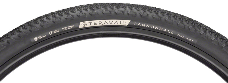 Load image into Gallery viewer, Teravail Cannonball Tire 700 x 47 Tubeless Folding Black Light and Supple