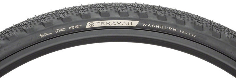 Load image into Gallery viewer, Teravail Washburn Tire 700 x 42 Tubeless Folding Black Durable Road Bike