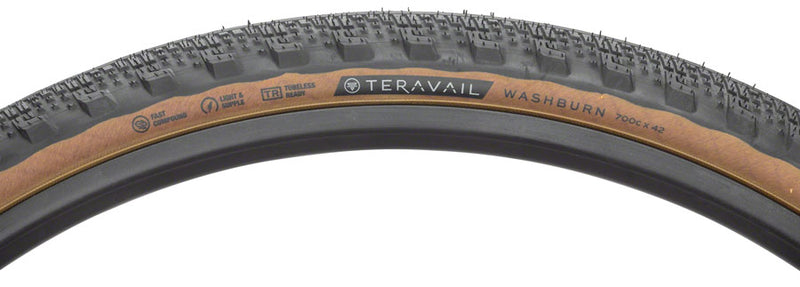 Load image into Gallery viewer, Teravail Washburn Tire 700 x 42 Tubeless Folding Tan Durable Road Bike