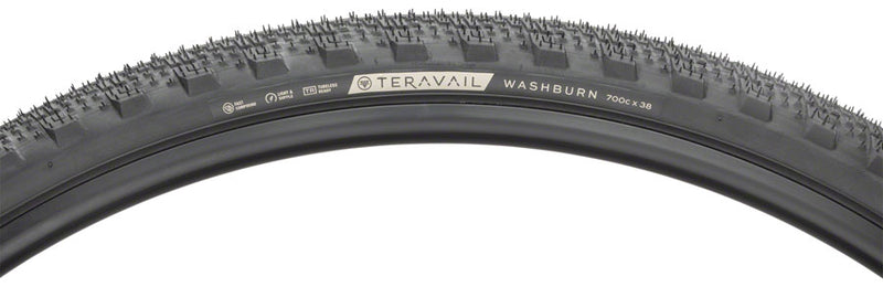Load image into Gallery viewer, Teravail Washburn Tire 700 x 38 Tubeless Folding Black Durable Road Bike