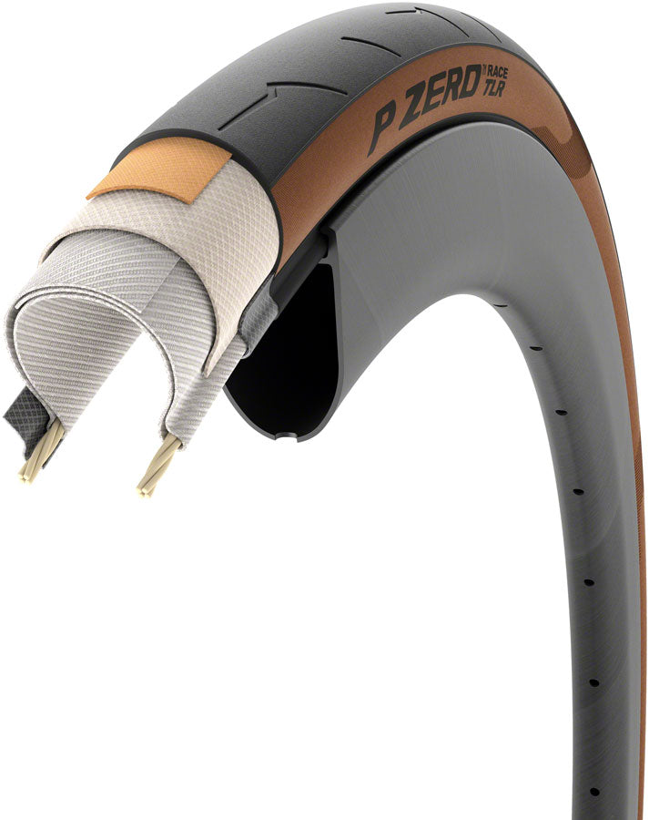 Load image into Gallery viewer, Pirelli P ZERO Race TLR Tire 700 x 28 Tubeless Folding Classic Tan Road Bike