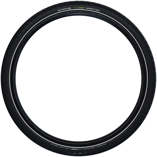 Schwalbe Green Marathon Tire - 26 x 1.25, Clincher, Wire, Black/Reflective, Performance Line, GreenGuard, TwinSkin,