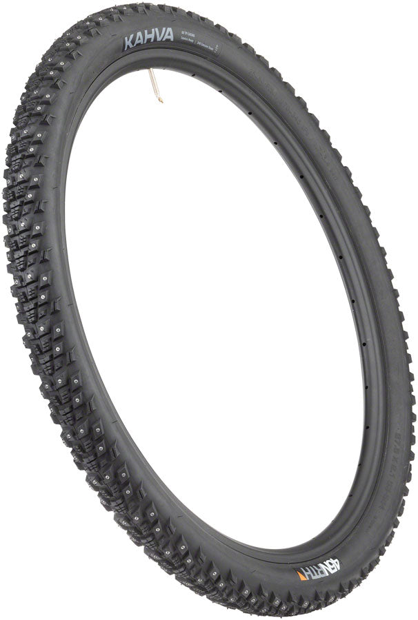Load image into Gallery viewer, 45NRTH Kahva Tire 27.5x2.1 Tubeless Folding Blk 60tpi 240 Concave Carbide Studs
