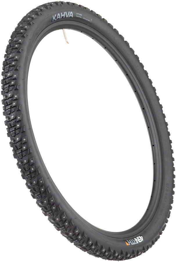 Load image into Gallery viewer, 45NRTH Kahva Tire 27.5x2.1 Tubeless Folding Blk 60tpi 240 Concave Carbide Studs