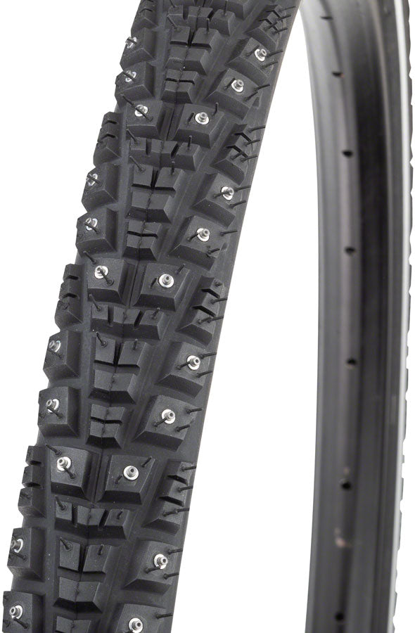 Load image into Gallery viewer, 45NRTH Gravdal Tire 700x38 Tubeless Folding Blk 60tpi 252 Concave Carbide Studs