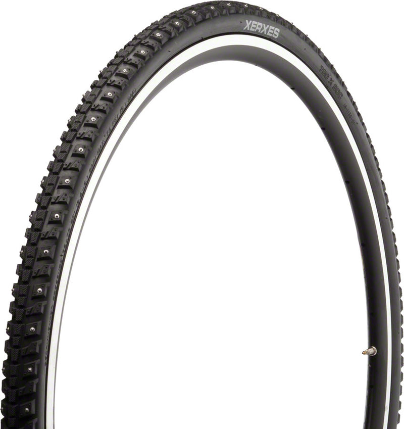 Load image into Gallery viewer, Pack of 2 45NRTH Xerxes Tire 700 x 30 Clincher Steel Black 33tpi 140 Carbide Steel Studs