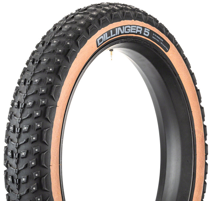 Load image into Gallery viewer, 45NRTH Dillinger 5 Tire 26x4.6 Tubeless Tan 258 Concave Carbide Alloy Studs