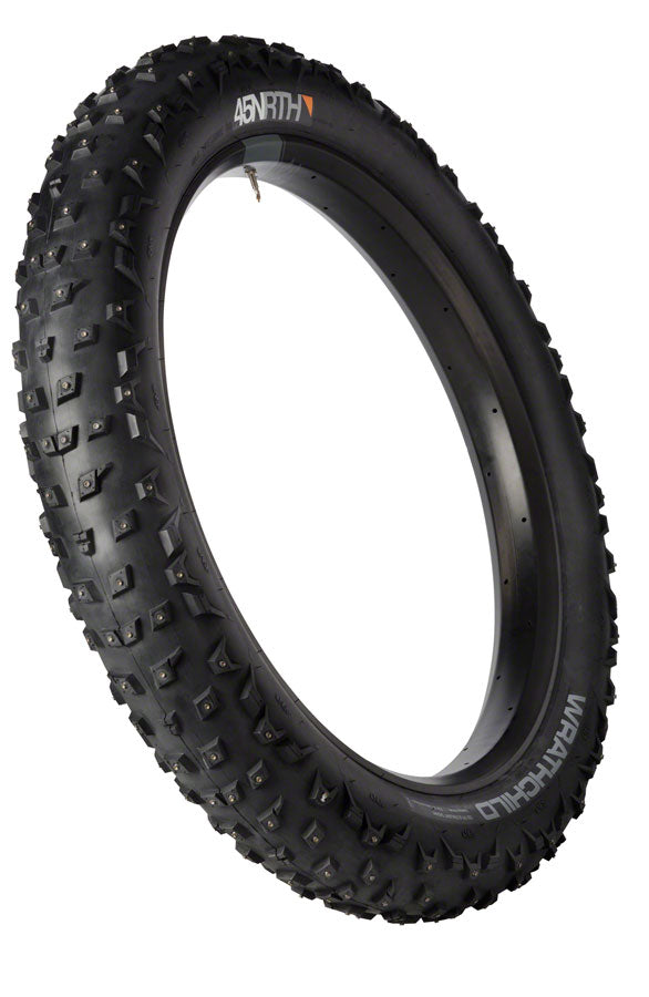 Load image into Gallery viewer, 45NRTH Wrathchild Tire 27.5x4.5 Tubeless Blk 120tpi 252 XL Concave Carbide Studs
