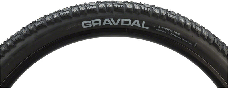 Load image into Gallery viewer, 45NRTH Gravdal Tire 26 x 2 Clincher Steel Black 33tpi 216 Carbide Steel Studs