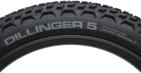 45NRTH Dillinger 5 Tire 27.5 x 4.5 Tubeless Folding Black 120tpi Studdable