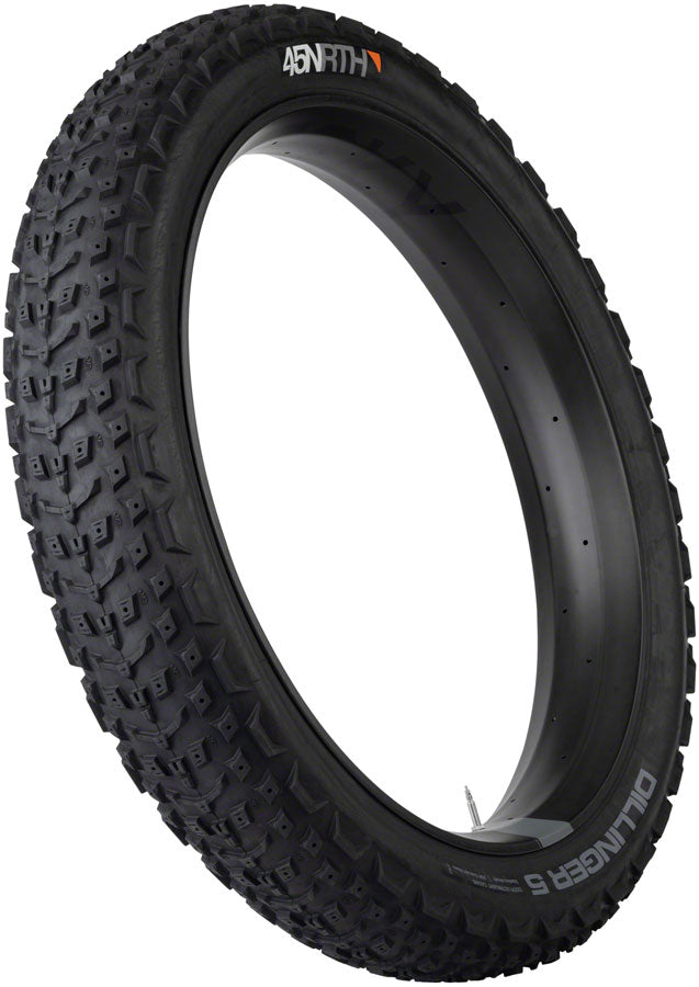 Load image into Gallery viewer, 45NRTH Dillinger 5 Tire 26 x 4.6 Tubeless Folding Black 120tpi Studdable