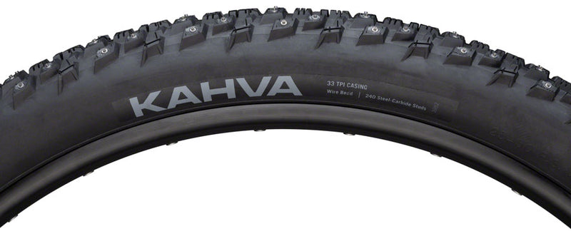 Load image into Gallery viewer, 45NRTH Kahva Tire 27.5 x 2.1 Clincher Steel Black 33tpi 240 Carbide Steel Studs