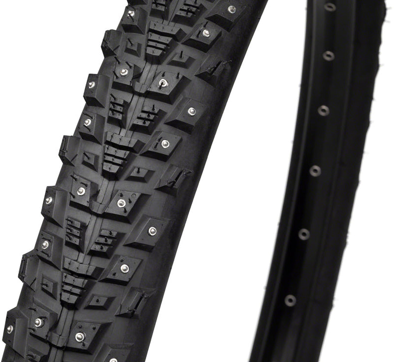 Load image into Gallery viewer, 45NRTH Kahva Tire 27.5 x 2.1 Clincher Steel Black 33tpi 240 Carbide Steel Studs