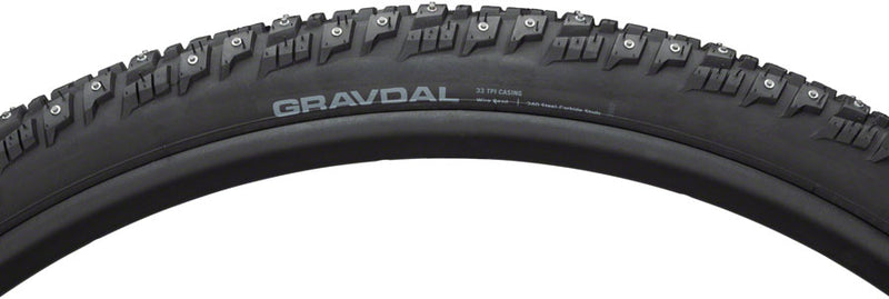 Load image into Gallery viewer, 45NRTH Gravdal Tire 650bx38 Clincher Steel Black 33tpi 240 Carbide Steel Studs