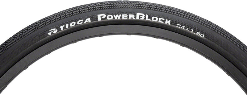 Load image into Gallery viewer, Tioga PowerBlock Tire 24 x 1.6 TPI 60 Clincher Wire Black BMX Bike