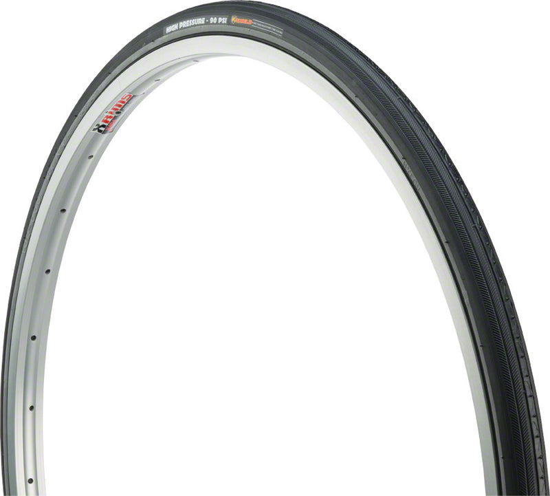 Load image into Gallery viewer, Kenda Street K35 Tire 27x1 1/4 Clincher Wire TPI 22 PSI 90 Black/Reflective Road