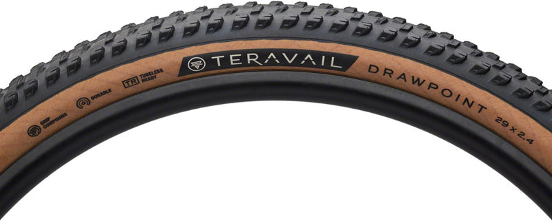 Load image into Gallery viewer, Teravail Drawpoint Tire - 29 x 2.4, Tubeless, Folding, Tan, Durable, Grip Compound