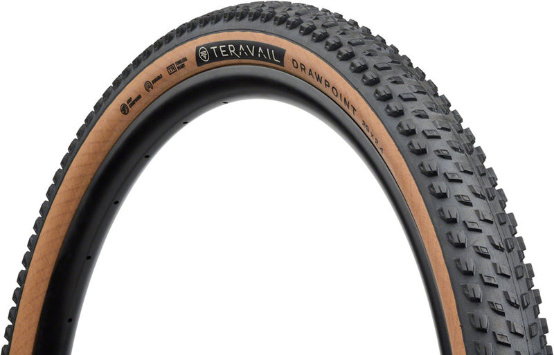 Load image into Gallery viewer, Teravail Drawpoint Tire - 29 x 2.4, Tubeless, Folding, Tan, Light Trail, Grip Compound