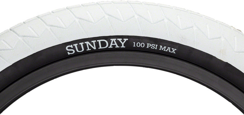 Load image into Gallery viewer, Sunday Current V2 Tire 20x2.4 Clincher Wire White/Blk BMX| Grippy tread pattern