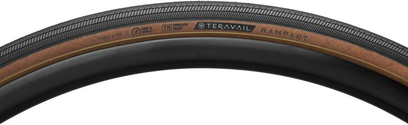 Load image into Gallery viewer, Teravail Rampart Tire 700x28 Tubeless Folding Tan Light and Supple Fast Compound