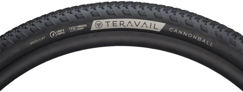 Load image into Gallery viewer, Teravail Cannonball Tire 650b x 47 Tubeless Folding Black Light and Supple