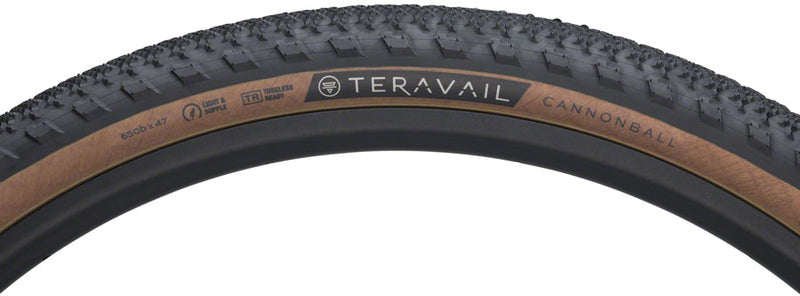 Load image into Gallery viewer, Teravail Cannonball Tire 650b x 47 Tubeless Folding Tan Light and Supple
