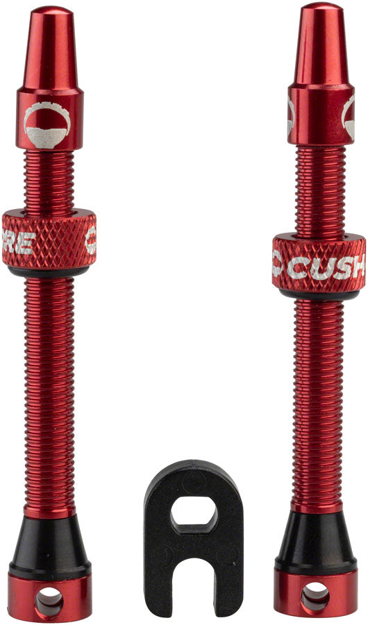 Load image into Gallery viewer, Cushcore 55Mm Tubeless Valve Set, Red Cnc Machined 6061 T-6 Aluminum