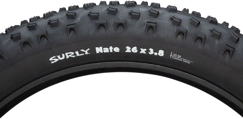 Load image into Gallery viewer, Surly Nate Tire 26 x 3.8 TPI 120 PSI 30 Tubeless Folding Steel Black Fat Bike