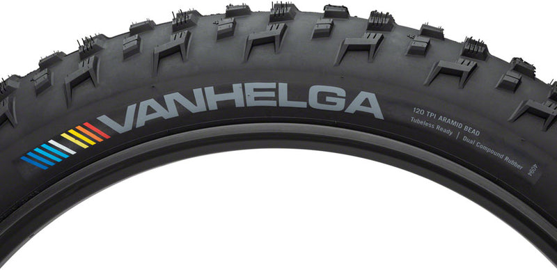 Load image into Gallery viewer, 45NRTH Vanhelga Tire 26 x 4.2 TPI 120 Tubeless Folding Black Fat Bike